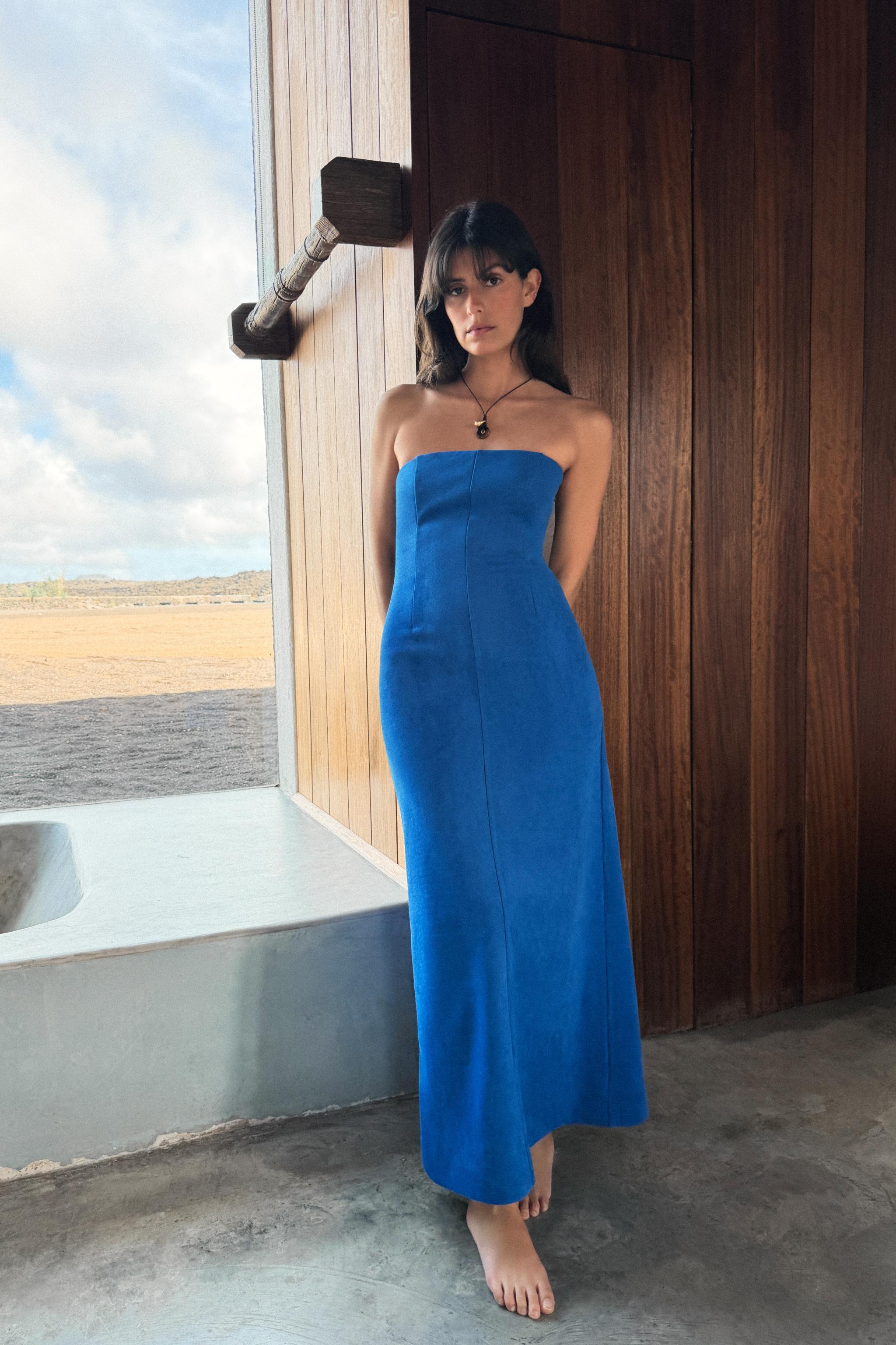 FAUX SUEDE DRESS